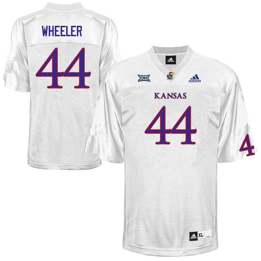 Men #44 Cornell Wheeler Kansas Jayhawks College Football Jerseys Sale-White - Click Image to Close